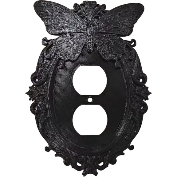 Gothic Butterfly Carved Wall Plate Embossed Socket Decor Frame For Light Switch Outlet