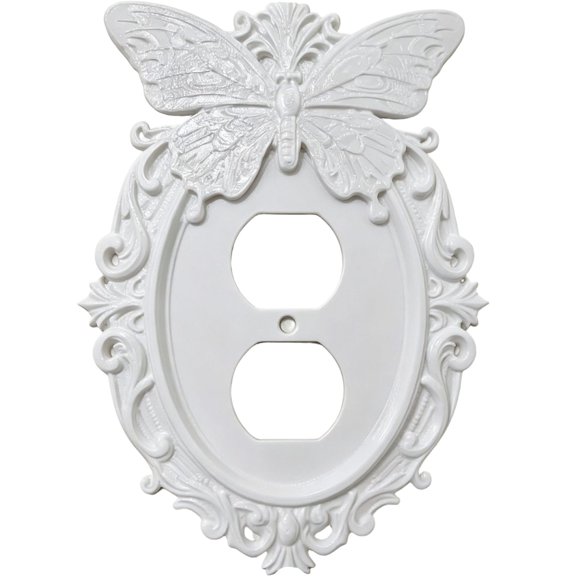 Gothic Butterfly Carved Wall Plate Embossed Socket Decor Frame For Light Switch Outlet