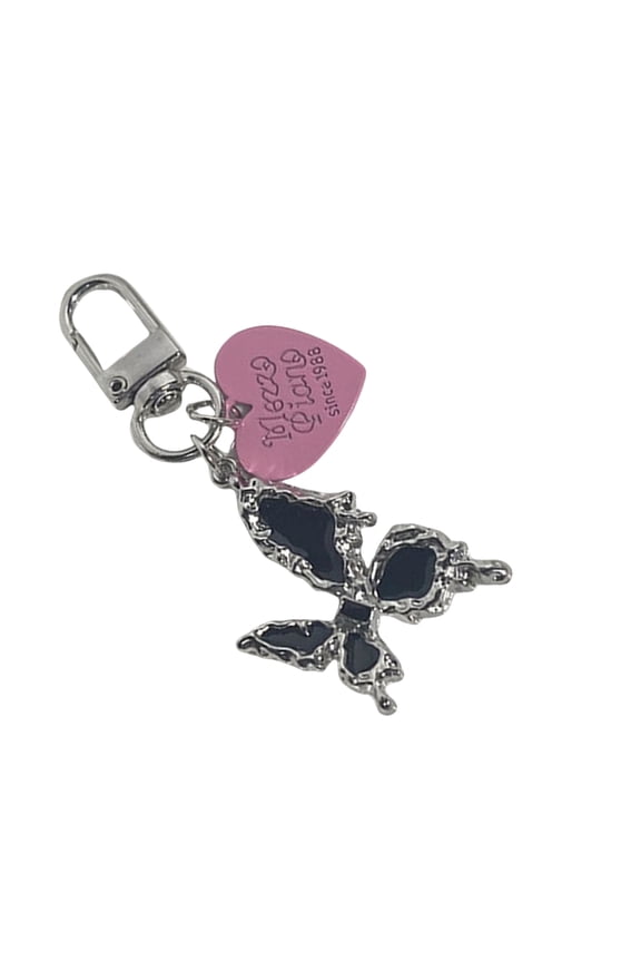 Gothic & Butterfly Keychain, Zines Alloy Charm, Portable Accessory for Keys Bags Daily Use