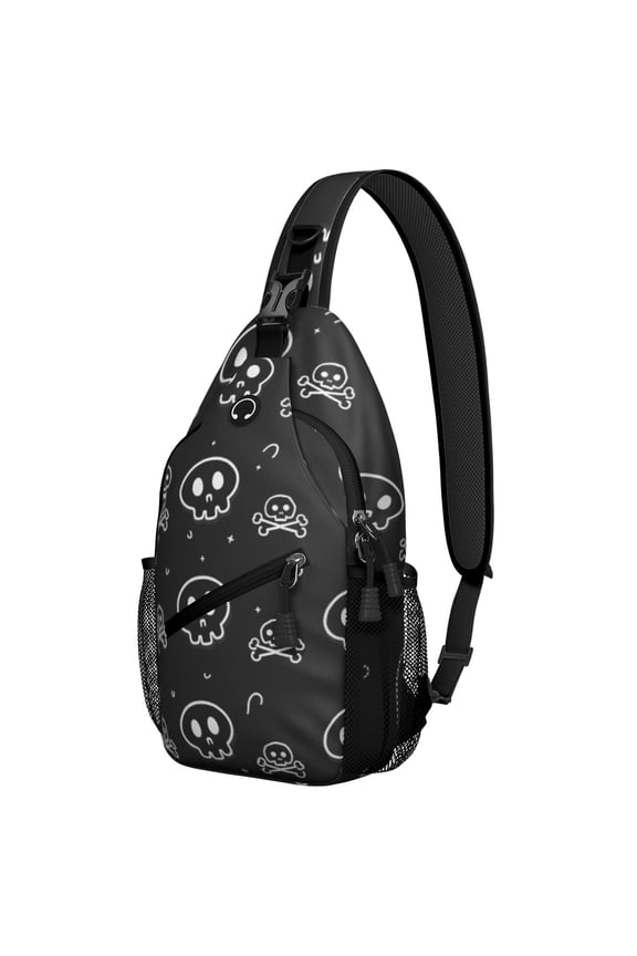 Gothic Butterfly Moon Crossbody Sling Bag for Women Men Shoulder Backpack Chest Bag Lightweight Hiking Sling Pack