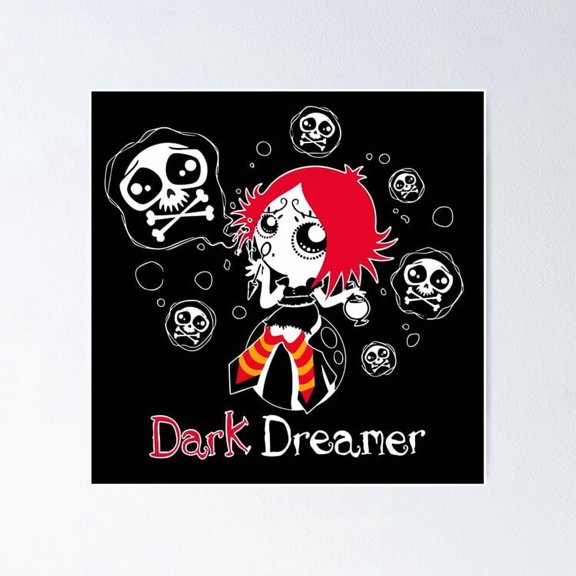 Gothic Cartoon Ruby Gloom Redrawn High Quality Animation Art, Unframed Poster