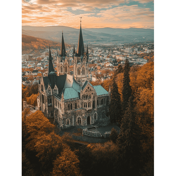 Gothic Castle Canvas Print/Wall ArtSuitable for Living RoomOfficeStudyHotel Decoration