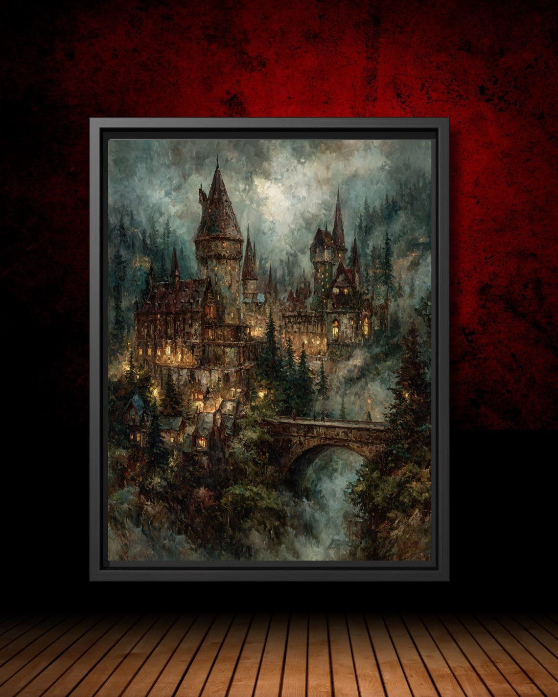 Gothic Castle Fantasy Art Poster Dark Academia Wall Decor, Enchanted ...