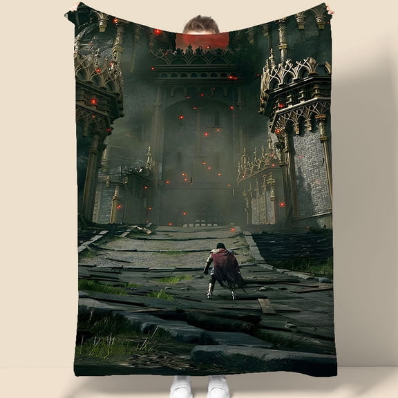 Gothic Castle Fantasy Tapestry 70.07 x 90.55 inches - Dark Medieval Art Wall Hanging for Bedroom, Gaming Room, Home Decor
