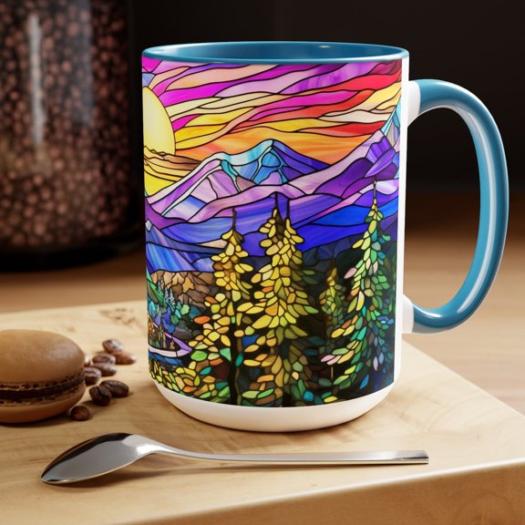 Gothic Castle Mug Dark Academia Coffee Cup with Crescent Moon Black Roses and 15oz Ceramic Drinkware