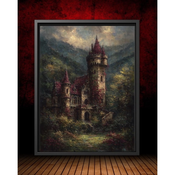 Gothic Castle Wall Art Poster: Medieval Fortress Landscape, Unframed Poster Size 8x12