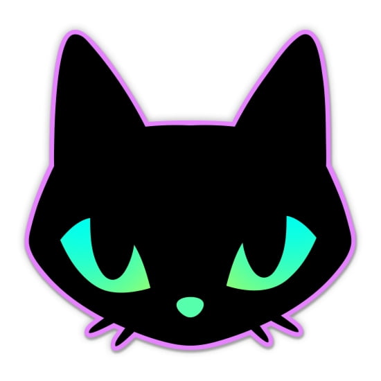 Gothic Cat Cute Space Galaxy Pretty Kitty - 12" Vinyl Sticker Waterproof Decal