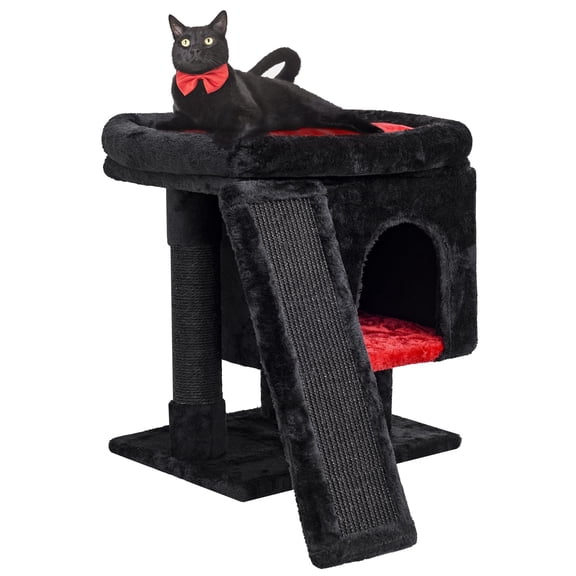 Gothic Cat Tree With Coffin Bed For Indoor Cats Tower Modern Activity House Large Condo Board Kittens Cave