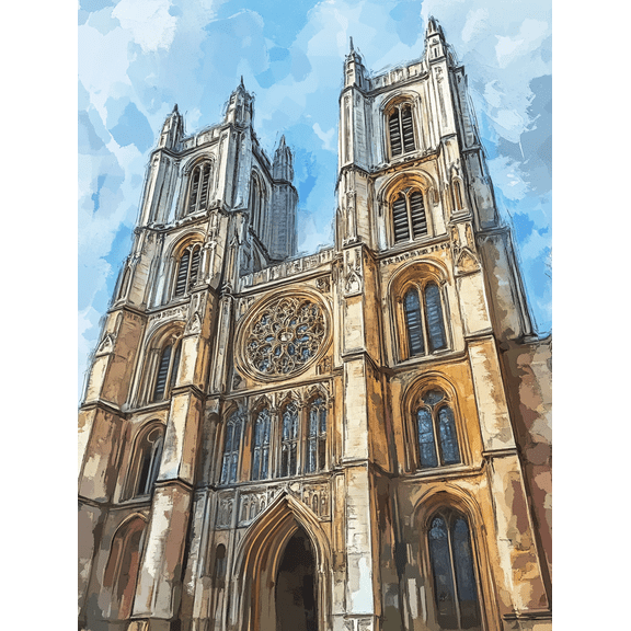 Gothic Cathedral Canvas Wall ArtSuitable for Living RoomBedroomOfficeStudyDining Room Decoration