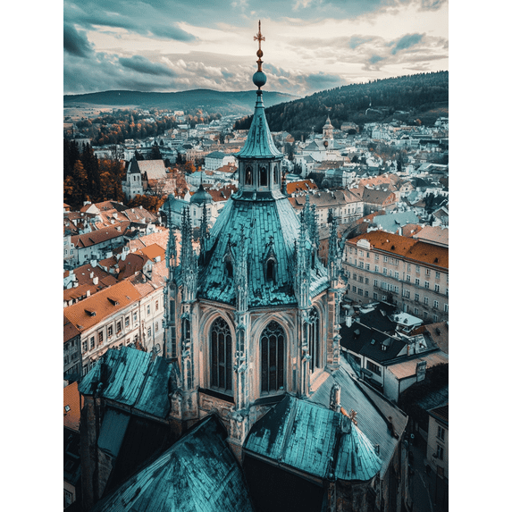Gothic Cathedral Dome Canvas Print/Wall Art, Perfect for Living Room,Office, Study, and Hotel Decoration.