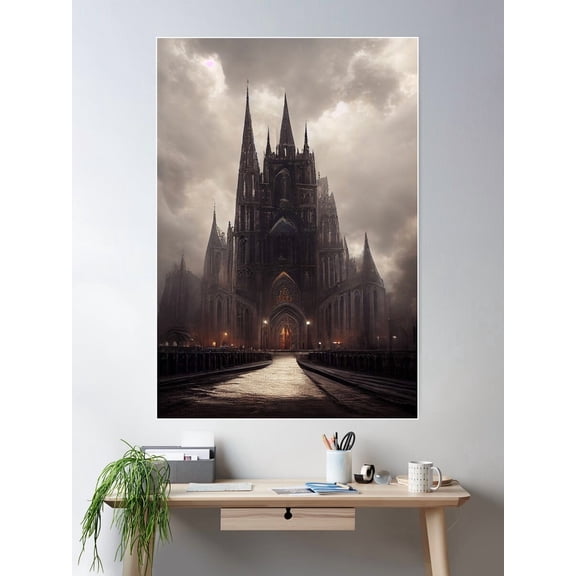 Gothic Cathedral Poster Wall Art, Modern Wall Decor For Living Room Bedroom, 8x12 UNFRAMED