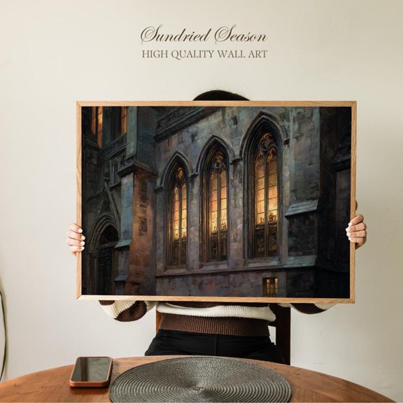 Gothic Cathedral Windows Warm Light Stained Glass Medieval Architecture