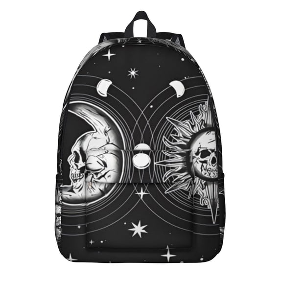 Gothic Celestial Art Backpack, Waterproof School Bag Featuring Astral Map and Ethereal Cosmic Design