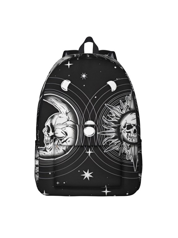 Gothic Celestial Art Backpack, Waterproof School Bag Featuring Astral Map and Ethereal Cosmic Design