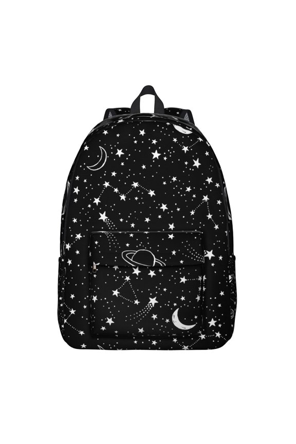Gothic Celestial Art Backpack, Waterproof School Bag Featuring Astral Map and Ethereal Cosmic Design