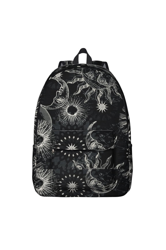 Gothic Celestial Art Backpack, Waterproof School Bag Featuring Astral Map and Ethereal Cosmic Design