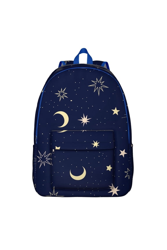 Gothic Celestial Backpack, Waterproof School Bag with Mystic Sun, Moon, and Starry Night Astrology Print