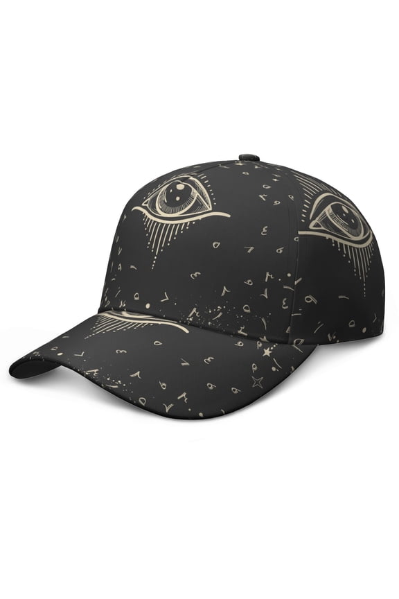 Gothic Celestial Print Baseball Cap - Adjustable Snapback Sun Moon Star Hat for Men & Women
