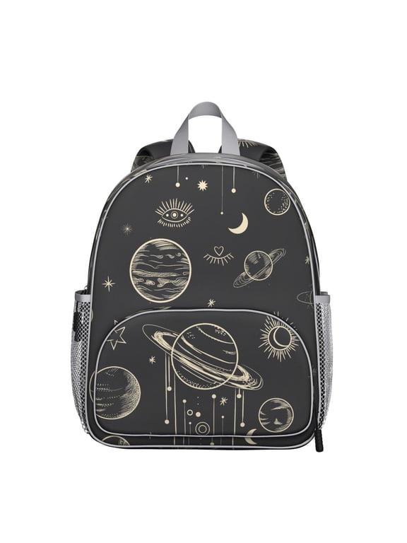 Gothic Celestial Print Ergonomic School Backpack - Waterproof, Spine-Friendly Design for Students & Teens