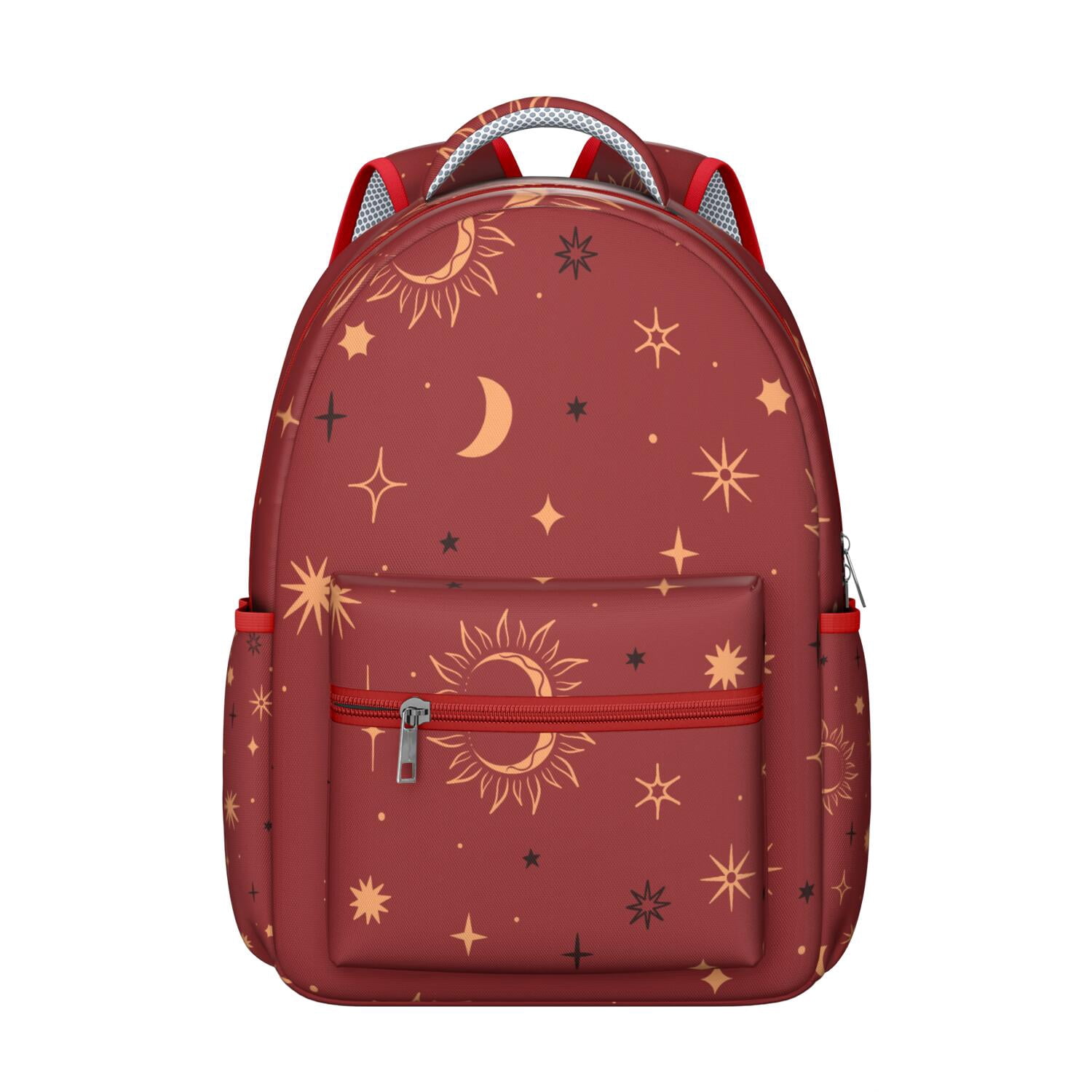 Gothic Celestial Print Waterproof School Backpack with Spinal Support for Teens - Starry Night Aesthetic