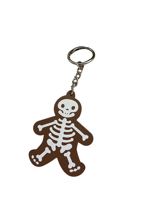 Gothic Charm Skeleton Keychain PU Leather Key Decoration For Costume Accessories Practical Key Organization
