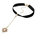 thumbnail image 1 of Gothic Choker Necklace Adjustable Premium Retro Alloy Plated Black Velet Pendant Sun, 1 of 8