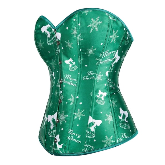 Gothic Christmas Bustier Corset for Women Green 7XL