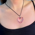 thumbnail image 1 of Gothic Chunky Red Heart Pendant Necklace Pink Crystal Glass Resin Handmade Waterproof Rope Chain Sexy Clavicle Choker New Bijoux (F), 1 of 7