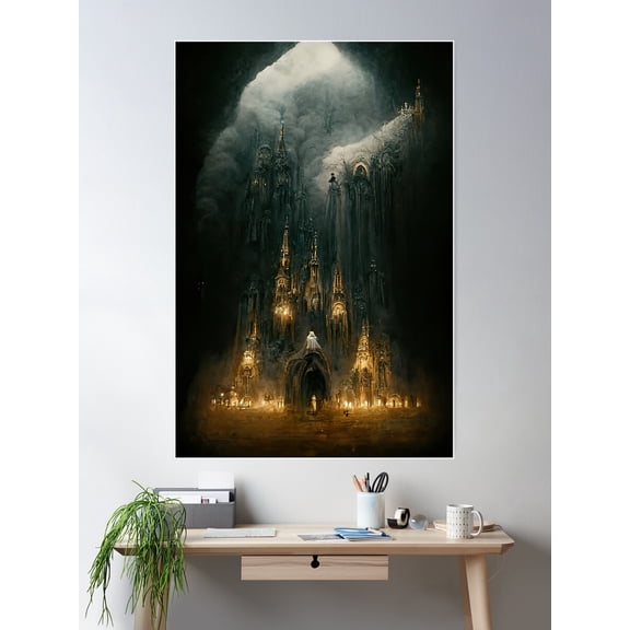 Gothic Church Poster Wall Art, Modern Wall Decor For Living Room Bedroom, 8x12 UNFRAMED