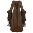 thumbnail image 1 of Gothic Clothes For Women Halloween Lace Skeleton Punk Dress Plus Size Retro Dress, 1 of 2
