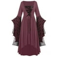 thumbnail image 1 of Gothic Clothes For Women Halloween Lace Skeleton Punk Dress Plus Size Retro Dress, 1 of 2