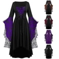 thumbnail image 1 of Gothic Clothes For Women Halloween Lace Skeleton Punk Dress Plus Size Retro Dress, 1 of 5