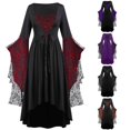 thumbnail image 1 of Gothic Clothes For Women Halloween Lace Skeleton Punk Dress Plus Size Retro Dress, 1 of 5