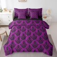 thumbnail image 1 of Gothic Comforter Set 7 Piece Bed in a Bag Twin,Adults Black Damask Bedding Sets,Victorian Sheet Set with Comforter Vintage Baroque Goth Antique Black Floral Bohemian Decor,Dark Purple, 1 of 5
