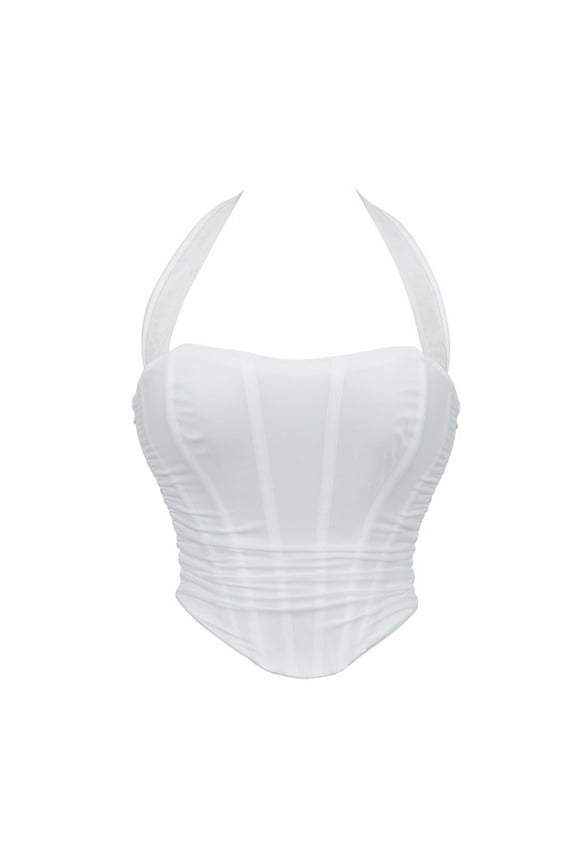 Gothic Corset Bustier, Women's Fashion Sealing Waist Chest Support Body Tops Shaping New Bustier Corset Plus Size Style B-52 White XL