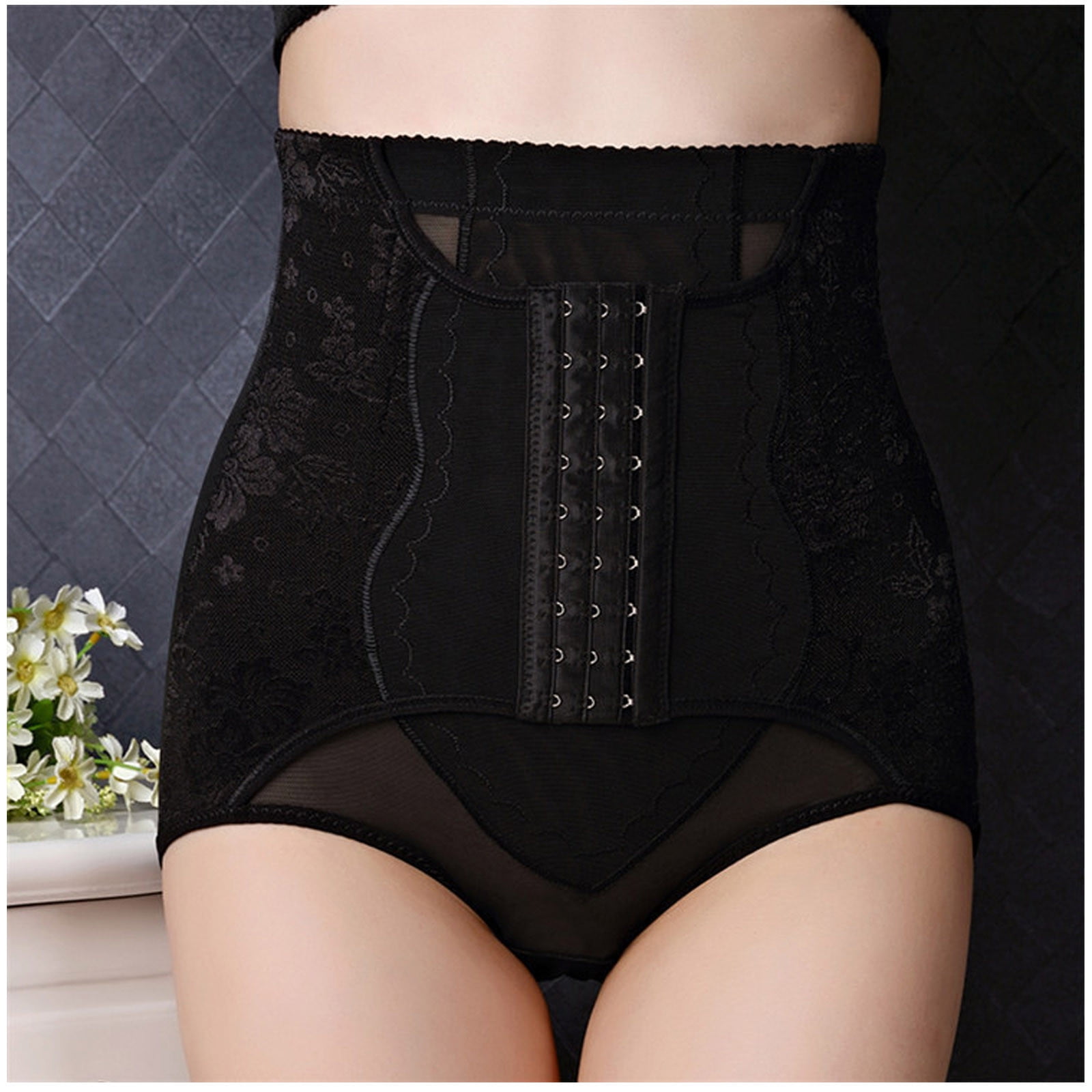 Breasted High-waist Abdomen Mesh Breathable Lace Plump Buttocks Corset Shaping Pants