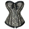 thumbnail image 1 of Gothic Corset Overbust Lace up Corset For Women Corsets Bustier Top Waist Training Beige 2XL, 1 of 5