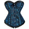 thumbnail image 1 of Gothic Corset Overbust Lace up Corset For Women Corsets Bustier Top Waist Training Blue 6XL, 1 of 4