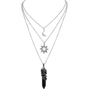 Gothic Crescent Moon Choker Necklace for Women, Moon Sun & Star Design, Trendy Emo Grunge Style, Fashion Jewelry Gift for Halloween, Christmas & Daily Wear