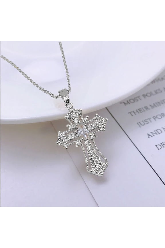 Gothic Cross Necklace for Women Christian Jewelry Accessories