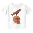 thumbnail image 1 of Gothic Crow Raven Sitting on Skull Toddler Boy Girl T Shirt Infant Toddler Brisco Brands 6M, 1 of 1