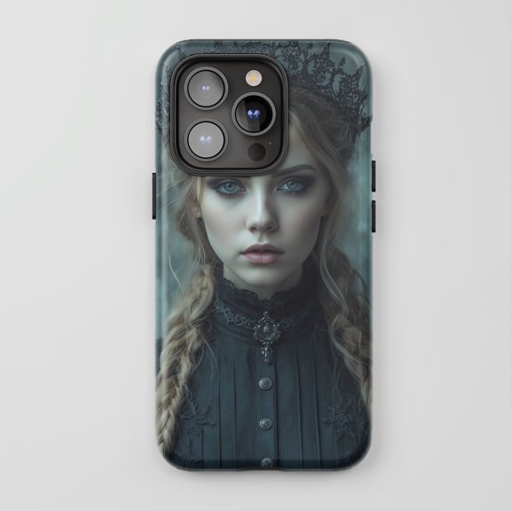 Gothic Crown Girl For All iPhone Series Tough Phone Case Dark Vintage