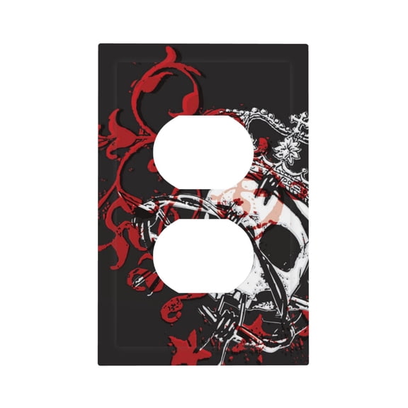 Gothic Crown Skull Duplex Wall Plate 1 Gang Decorative Electrical Outlet Light Switch Cover Switchplate