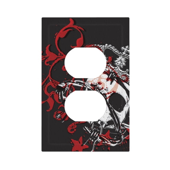 Gothic Crown Skull Light Switch Cover Decorator Duplex Wall Plate 1-Gang Receptacle Outlet Decor