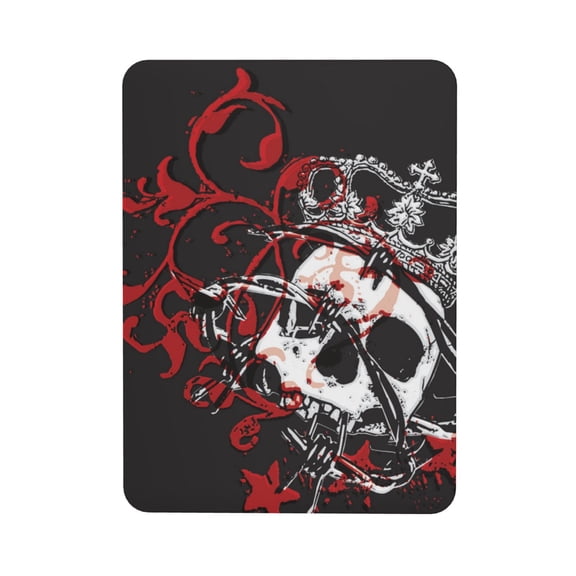 Gothic Crown Skull Rectangular Refrigerator Magnet, Soft Magnetic Fridge Magnet for Home, Office, Locker Decor