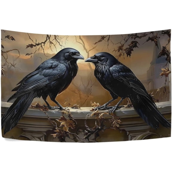 Gothic Crows Board Tapestry Wall Hanging Tapestry Personalized Tapestry Throw Dorm Living Room Art Home Decor 90 x 60