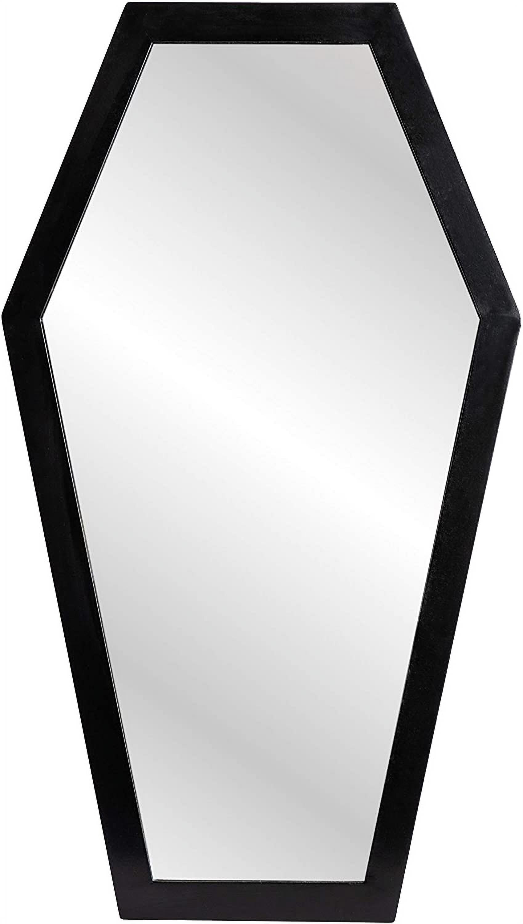 Gothic Curiosities Large Coffin Mirror - 21 Inch Gothic Decor for Bedroom Or Bathroom - Hooks and Hardware Included, Ready to Hang - Pair with Spooky Goth Coffin, Moon Shelf
