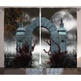 thumbnail image 1 of Gothic Curtains Medieval Stone Gate with Fog Full Moon Pattern Living Room Decoration Curtains Bedroom Window Drapes, 1 of 6