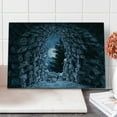 thumbnail image 1 of Gothic Cutting Board, Dark Cave the Full Moon at Night Scary Horror Medieval Art Print, Decorative Tempered Glass Cutting and Serving Board, Large Size, Blue Grey, by Ambesonne, 1 of 5