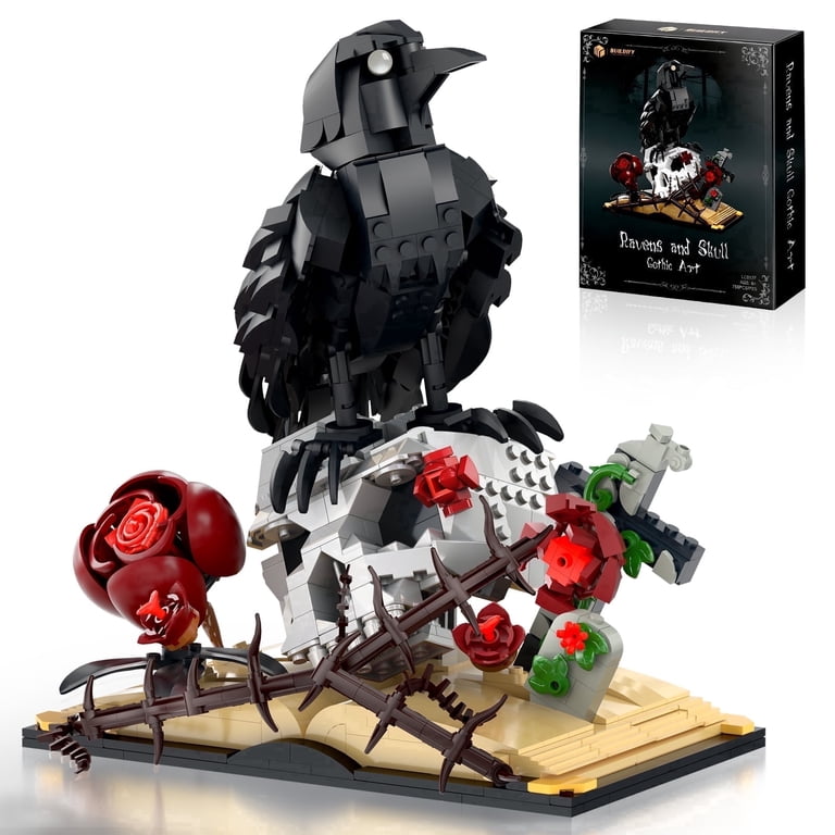 Tenhorses Gothic Ravens & Skull Building Set, 758 pcs, Red Roses